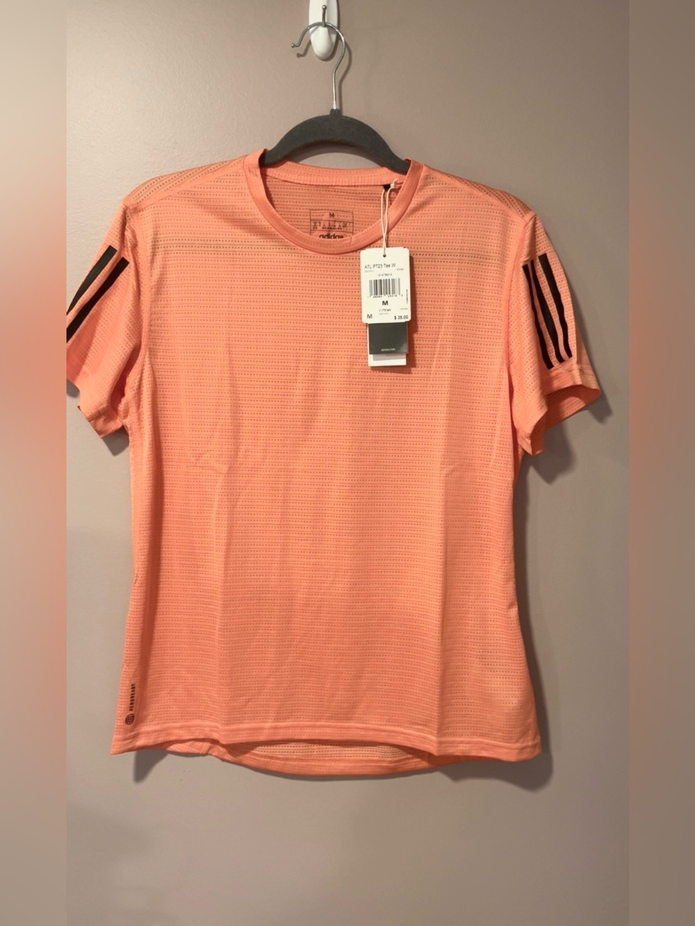 Women’s adidas Coral Short-Sleeve Performance Soccer Mesh Athletic Shirt